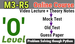 O Level M3-R5: Prog & Problem Solving though Python