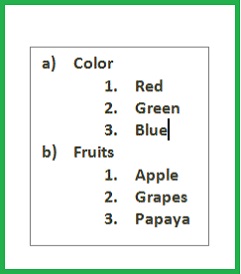 Multilevel list